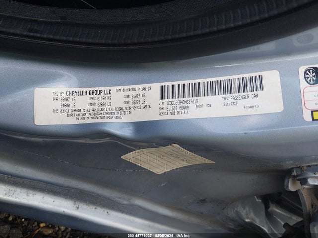 2013 Dodge Avenger Sxt მანქანა იყიდება აუქციონზე, vin: 1C3CDZCB4DN637019, აუქციონის ნომერი: 45771027