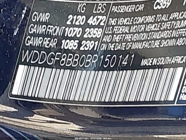 Продажа на аукционе авто 2011 Mercedes-benz C 300 Luxury 4matic/sport 4matic, vin: WDDGF8BB0BR150141, номер лота: 45771031