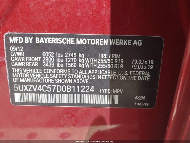 Продажа на аукционе авто 2013 Bmw X5 Xdrive35i/xdrive35i Premium/xdrive35i Sport Activity, vin: 5UXZV4C57D0B11224, номер лота: 45771063