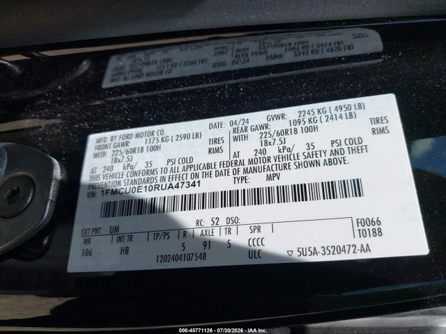 Ford Escape Phev 2024 1FMCU0E10RUA47341 Image 9