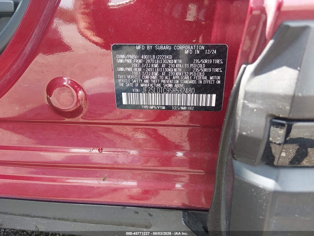 Продажа на аукционе авто 2025 Subaru Forester Touring, vin: JF2SLDTC9SH532480, номер лота: 45771227
