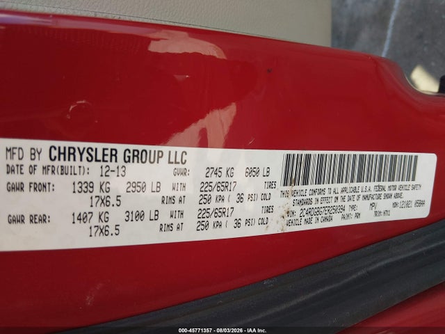 Продаж на аукціоні авто 2014 Dodge Grand Caravan American Value Pkg, vin: 2C4RDGBG7ER250394, номер лоту: 45771357