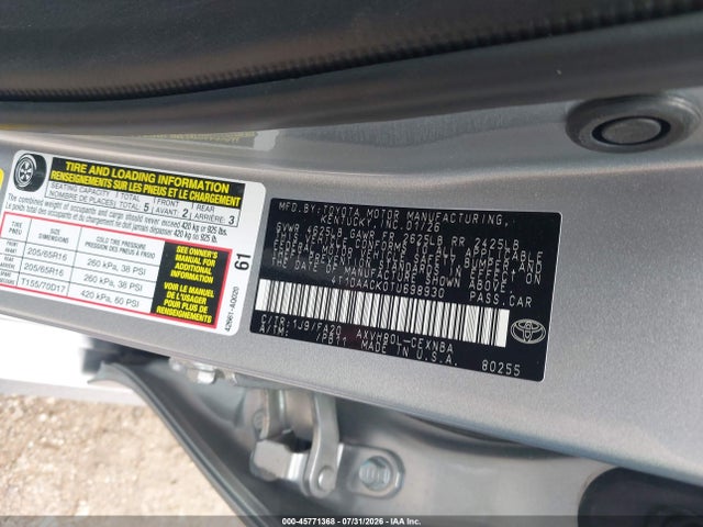 4T1DAACK0TU698930 Toyota CAMRY LE