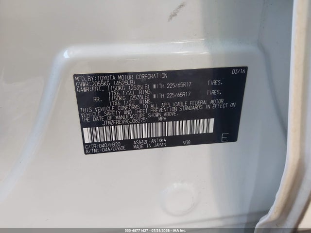 Toyota RAV4 LE 2016 JTMZFREV9GJ082751 Image 9