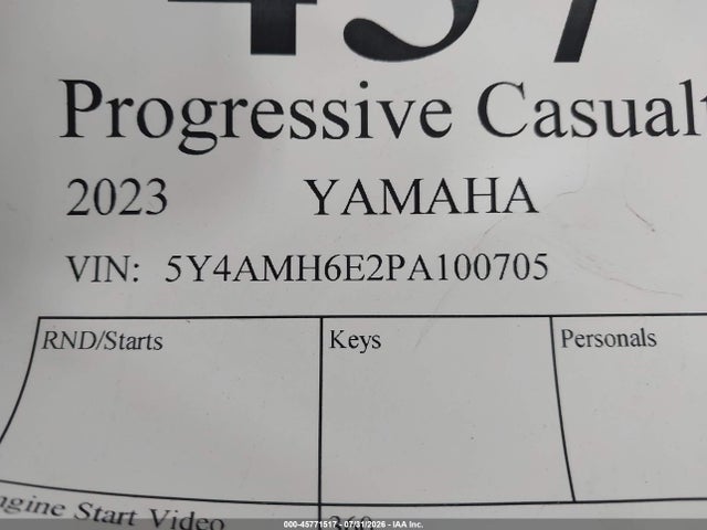 Продаж на аукціоні авто 2023 Yamaha Yfm700, vin: 5Y4AMH6E2PA100705, номер лоту: 45771517