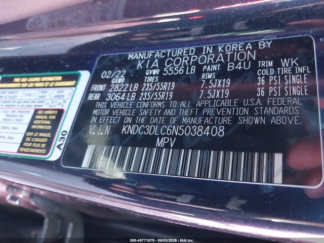 KIA Ev6 Wind 2022 KNDC3DLC6N5038408 Image 9