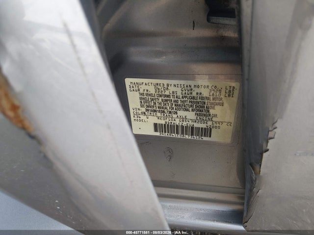 2008 Nissan Sentra 2.0 მანქანა იყიდება აუქციონზე, vin: 3N1AB61E08L736126, აუქციონის ნომერი: 45771581