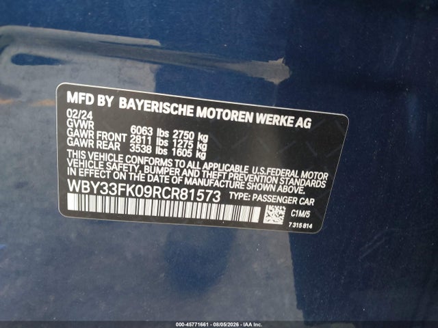 BMW I5 Edrive40 2024 WBY33FK09RCR81573 Image 9