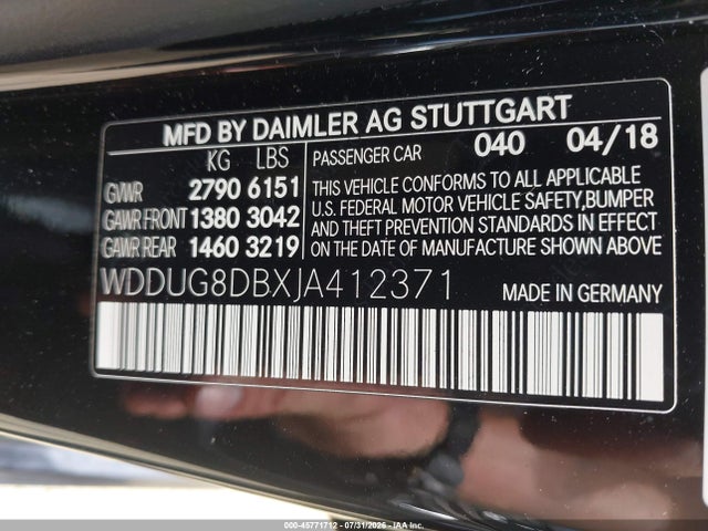 Продажа на аукционе авто 2018 Mercedes-benz S 560, vin: WDDUG8DBXJA412371, номер лота: 45771712