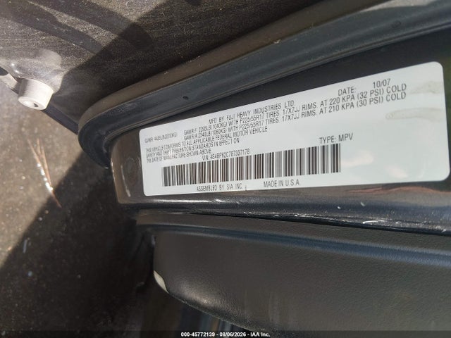 Продаж на аукціоні авто 2008 Subaru Outback 2.5i Limited/2.5i Limited L.l. Bean Edition, vin: 4S4BP62C787337178, номер лоту: 45772139