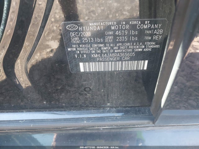 Продаж на аукціоні авто 2024 Hyundai Sonata Sel, vin: KMHL64JA8RA365605, номер лоту: 45772185