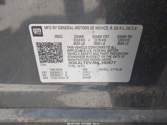 Продажа на аукционе авто 2021 Gmc Terrain Awd Sle, vin: 3GKALTEV3ML390977, номер лота: 45772186