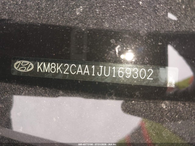 Продаж на аукціоні авто 2018 Hyundai Kona Sel, vin: KM8K2CAA1JU169302, номер лоту: 45772190