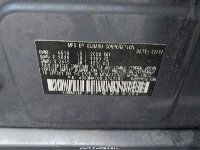4S3BNAK66J3002983 Subaru Legacy 2.5i Limited