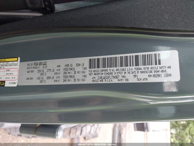 Auction sale of the 2015 Jeep Wrangler Unlimited Sahara, vin: 1C4BJWEG2FL734967, lot number: 45772279
