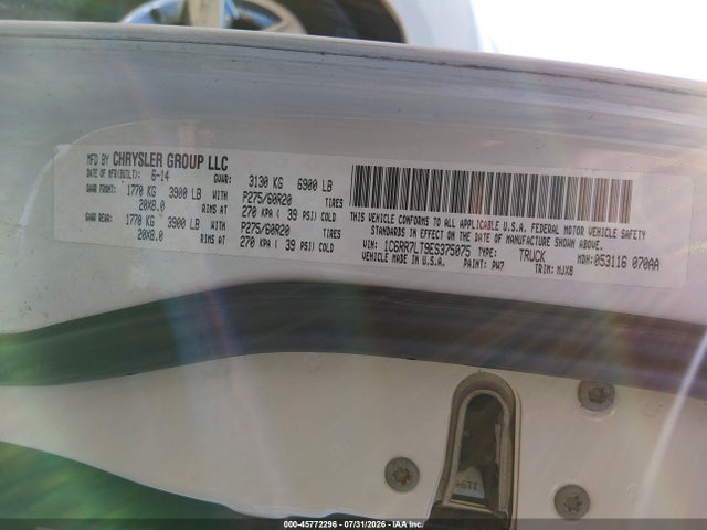 Aukcja sprzedaży 2014 Ram 1500 Big Horn, vin: 1C6RR7LT9ES375075, numer aukcji: 45772296