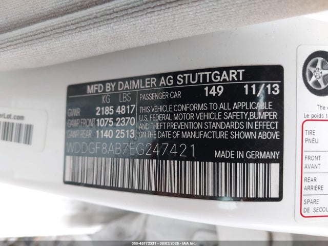 Aukcja sprzedaży 2014 Mercedes-benz C 300 Sport 4matic, vin: WDDGF8AB7EG247421, numer aukcji: 45772331