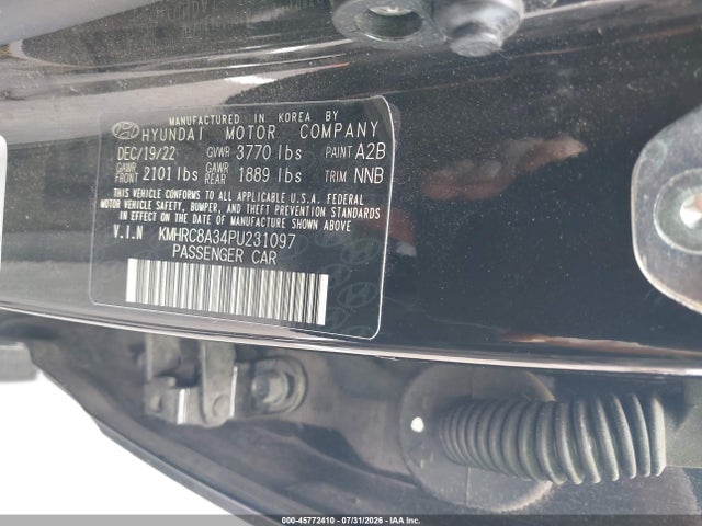 45772410 :رقم المزاد ، KMHRC8A34PU231097 vin ، 2023 Hyundai Venue Sel مزاد بيع
