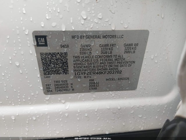 Продажа на аукционе авто 2019 Cadillac Xt4 Sport, vin: 1GYFZER48KF203702, номер лота: 45772510