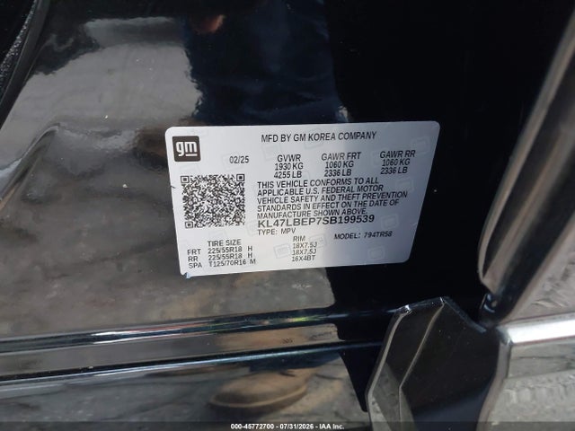 Продаж на аукціоні авто 2025 Buick Envista Sport Touring Fwd, vin: KL47LBEP7SB199539, номер лоту: 45772700
