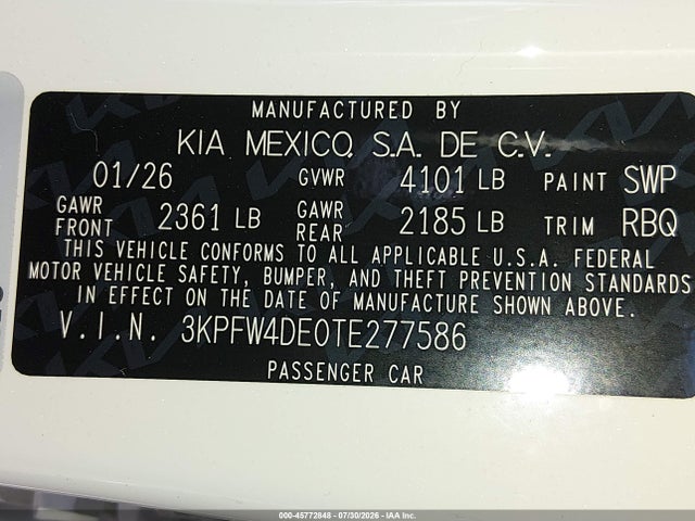 KIA K4 Gt-line 2026 3KPFW4DE0TE277586 Image 9