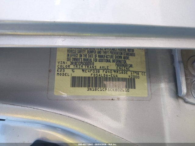 Продажа на аукционе авто 2012 Nissan Versa 1.8 S, vin: 3N1BC1CP5CK802610, номер лота: 45772941