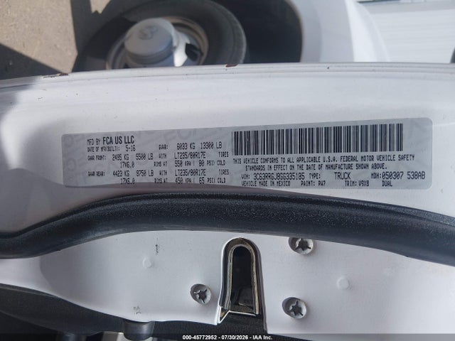 45772952 :رقم المزاد ، 3C63RRGJ8GG335185 vin ، 2016 Ram 3500 Tradesman مزاد بيع