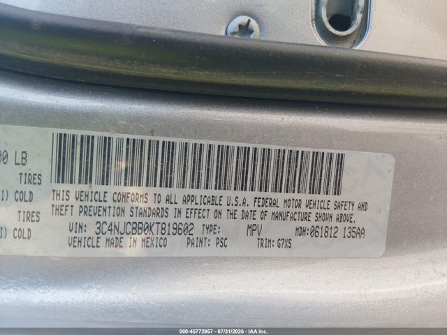 Продажа на аукционе авто 2019 Jeep Compass Sun And Wheel Fwd, vin: 3C4NJCBB0KT819602, номер лота: 45772957