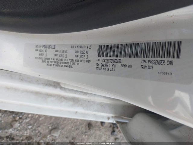 Aukcja sprzedaży 2015 Chrysler 200 C, vin: 1C3CCCEG2FN686991, numer aukcji: 45772960