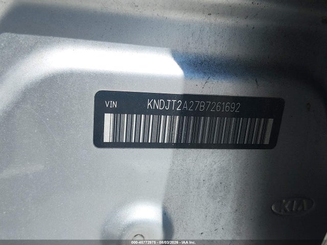 45772975 :رقم المزاد ، KNDJT2A27B7261692 vin ، 2011 Kia Soul + مزاد بيع