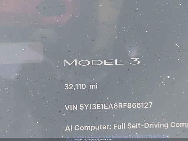 Продаж на аукціоні авто 2024 Tesla Model 3 Long Range Dual Motor All-wheel Drive/rear-wheel Drive, vin: 5YJ3E1EA6RF866127, номер лоту: 45773019
