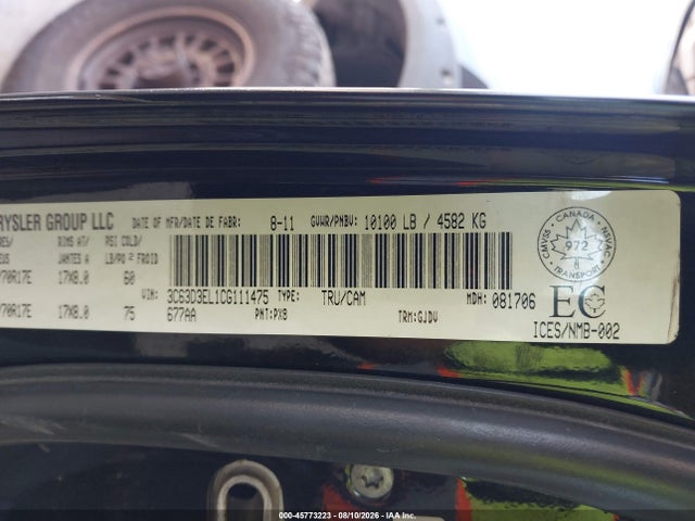 45773223 :رقم المزاد ، 3C63D3EL1CG111475 vin ، 2012 Ram 3500 Laramie مزاد بيع