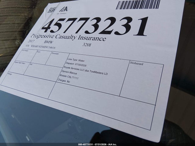 Продаж на аукціоні авто 2017 Bmw 320i, vin: WBA8E1G54HNU14616, номер лоту: 45773231