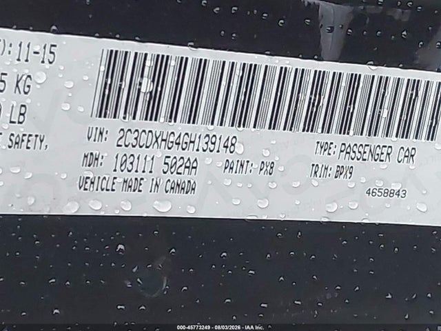 Продаж на аукціоні авто 2016 Dodge Charger Sxt, vin: 2C3CDXHG4GH139148, номер лоту: 45773249