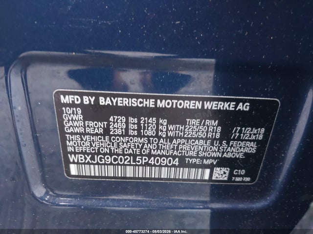 Продаж на аукціоні авто 2020 Bmw X1 Xdrive28i, vin: WBXJG9C02L5P40904, номер лоту: 45773274