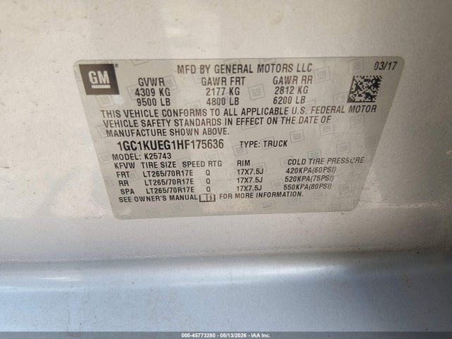 1GC1KUEG1HF175636 Chevrolet Silverado 2500hd Work Truck