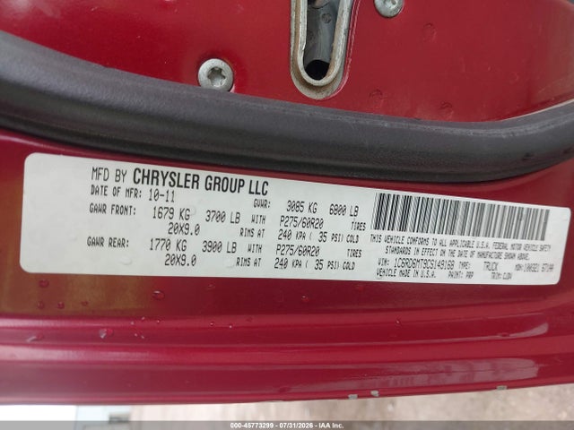 Продажа на аукционе авто 2012 Ram 1500 Sport, vin: 1C6RD6MT9CS149168, номер лота: 45773299
