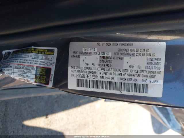 Aukcja sprzedaży 2014 Mazda Mazda5 Grand Touring, vin: JM1CW2DL3E0173014, numer aukcji: 45773318