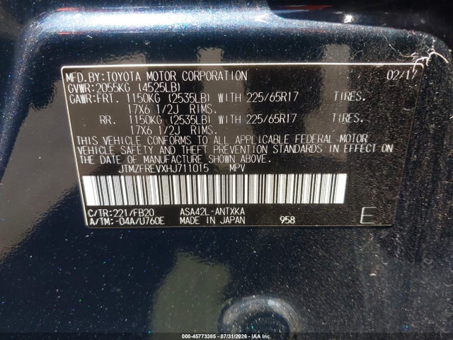 Toyota RAV4 LE 2017 JTMZFREVXHJ711015 Image 9