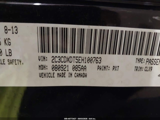 Продаж на аукціоні авто 2014 Dodge Charger R/t Max, vin: 2C3CDXDT5EH100763, номер лоту: 45773427
