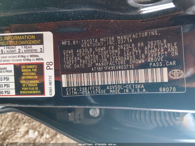 4T1BF1FK9EU803715 Toyota Camry Se Sport