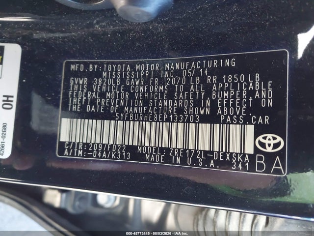Toyota Corolla S Plus 2014 5YFBURHE8EP133703 Image 9