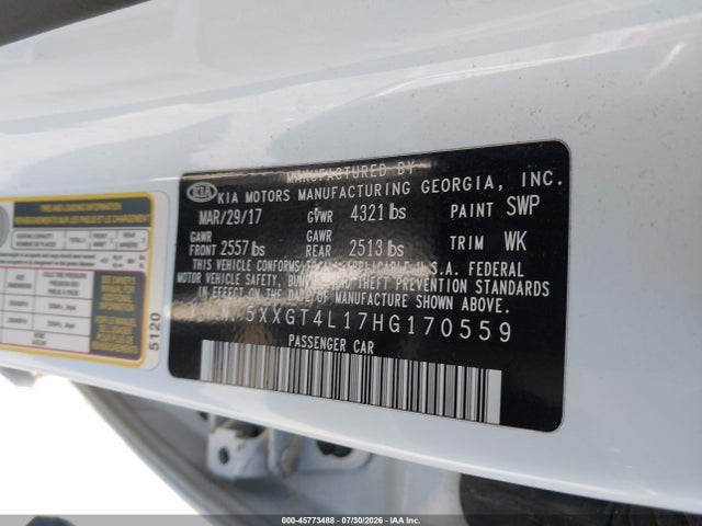 5XXGT4L17HG170559 KIA Optima Lx Turbo
