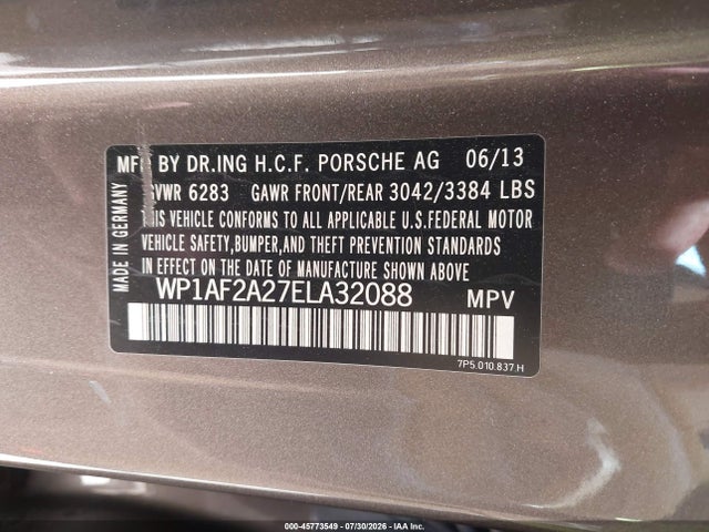 2014 Porsche Cayenne Diesel/diesel Platinum Edition მანქანა იყიდება აუქციონზე, vin: WP1AF2A27ELA32088, აუქციონის ნომერი: 45773549