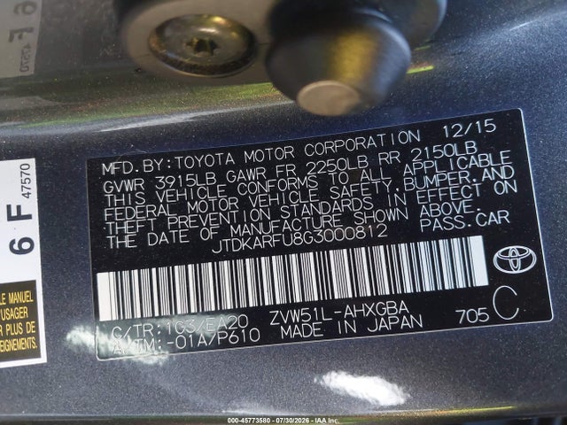 Toyota Prius Four 2016 JTDKARFU8G3000812 Image 9