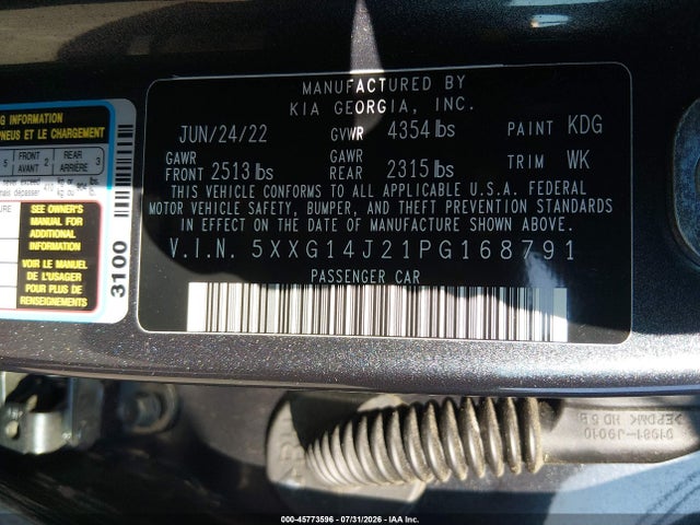 Продаж на аукціоні авто 2023 Kia K5 Lxs, vin: 5XXG14J21PG168791, номер лоту: 45773596