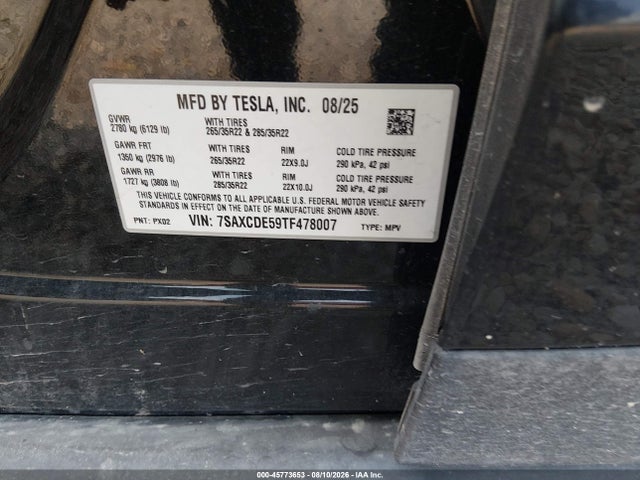 Tesla Model X All-wheel Drive 2026 7SAXCDE59TF478007 Image 9