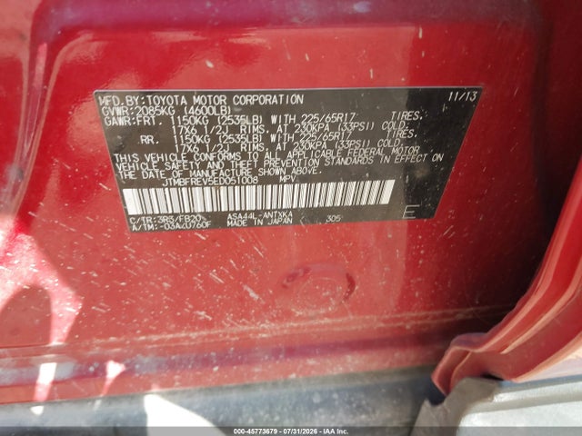 JTMBFREV5ED051008 Toyota RAV4 LE