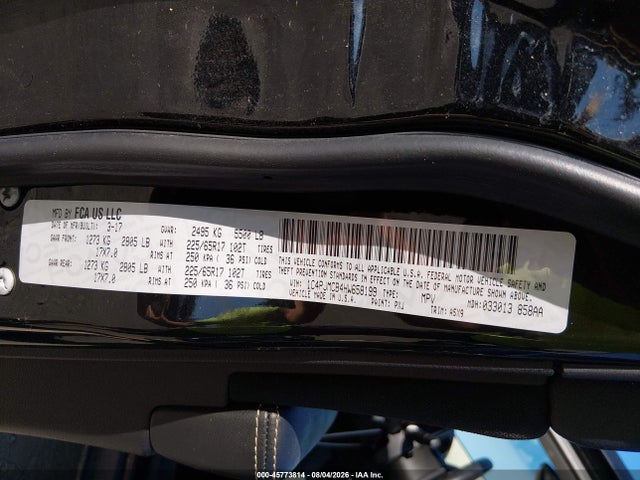 45773814 :رقم المزاد ، 1C4PJMCB4HW658199 vin ، 2017 Jeep Cherokee Latitude مزاد بيع