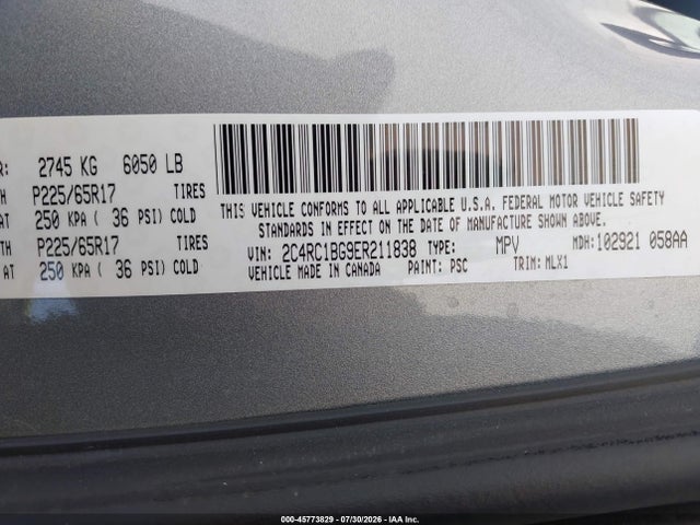 2C4RC1BG9ER211838 Chrysler Town &amp; Country Touring